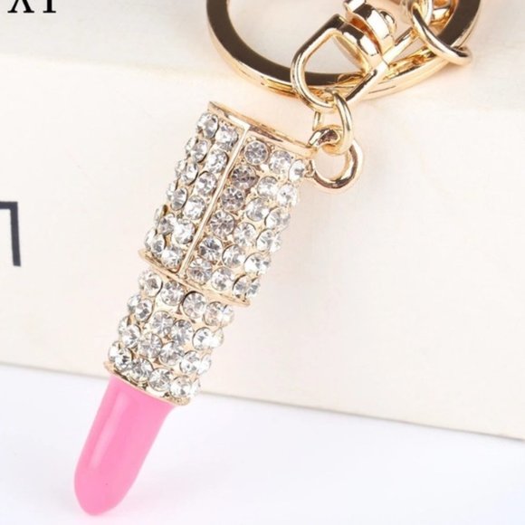 🎁Crystal Rhinestone Lipstick Keyring - Picture 5 of 5